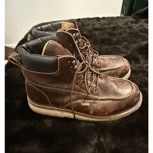 Sureway Mens Brown Leather Steel Toe Work Boots Size 14